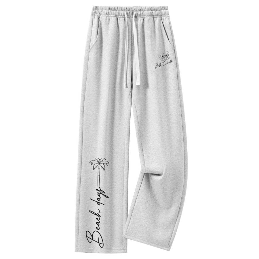 Disney Knitted Sweatpants Unisex Moderate Straight Fit Pants