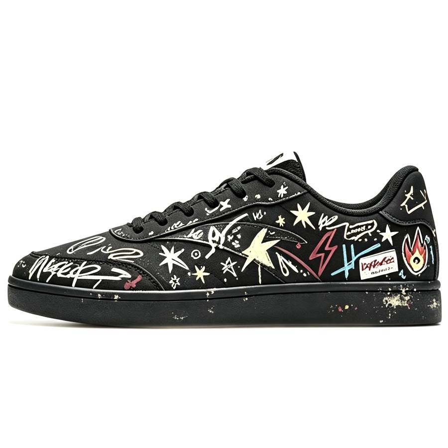 ANTA Active Skateboard Shoes Unisex Low Top Black/White/Yellow/Beige/Blue/Red