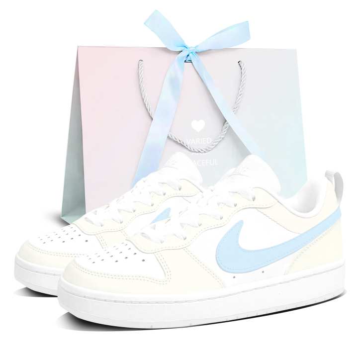 Nike Nike Court Borough Skateboard Shoes Women's Low Top Yellow Blue White