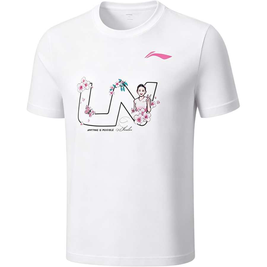 Li-Ning Li Ning Quick Dry T Shirts Women's White Crew Neck Moderate Straight Fit