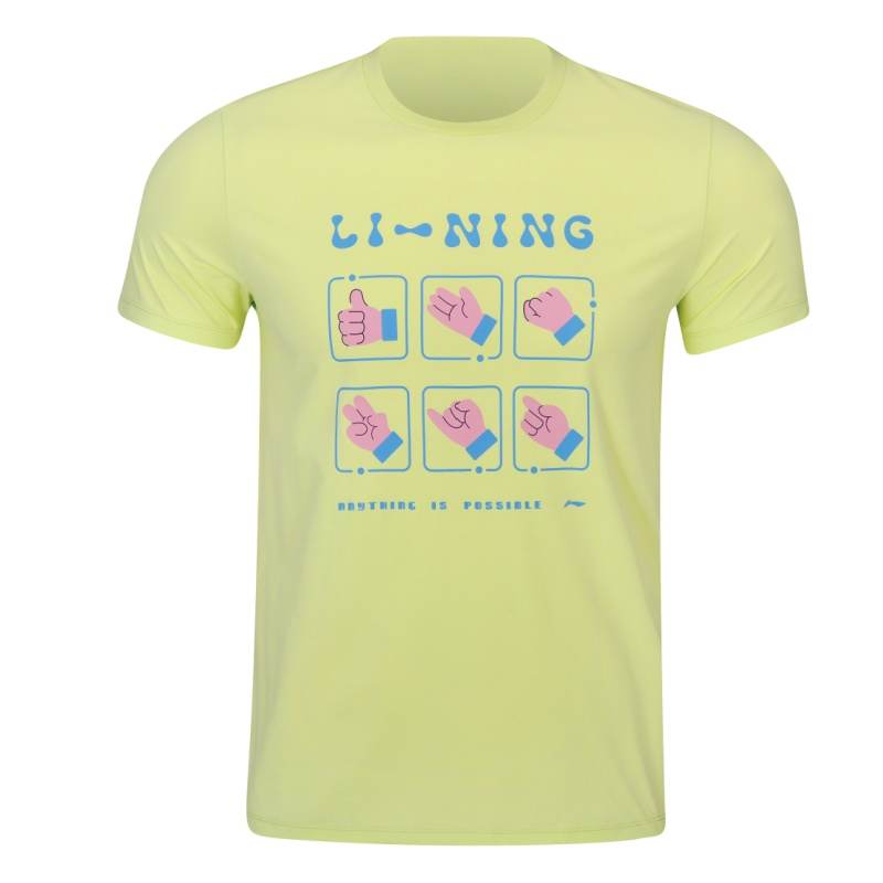 Li-Ning Li Ning Table Tennis Collection Table Tennis Clothing Men's Elf Green Crew Neck Moderate