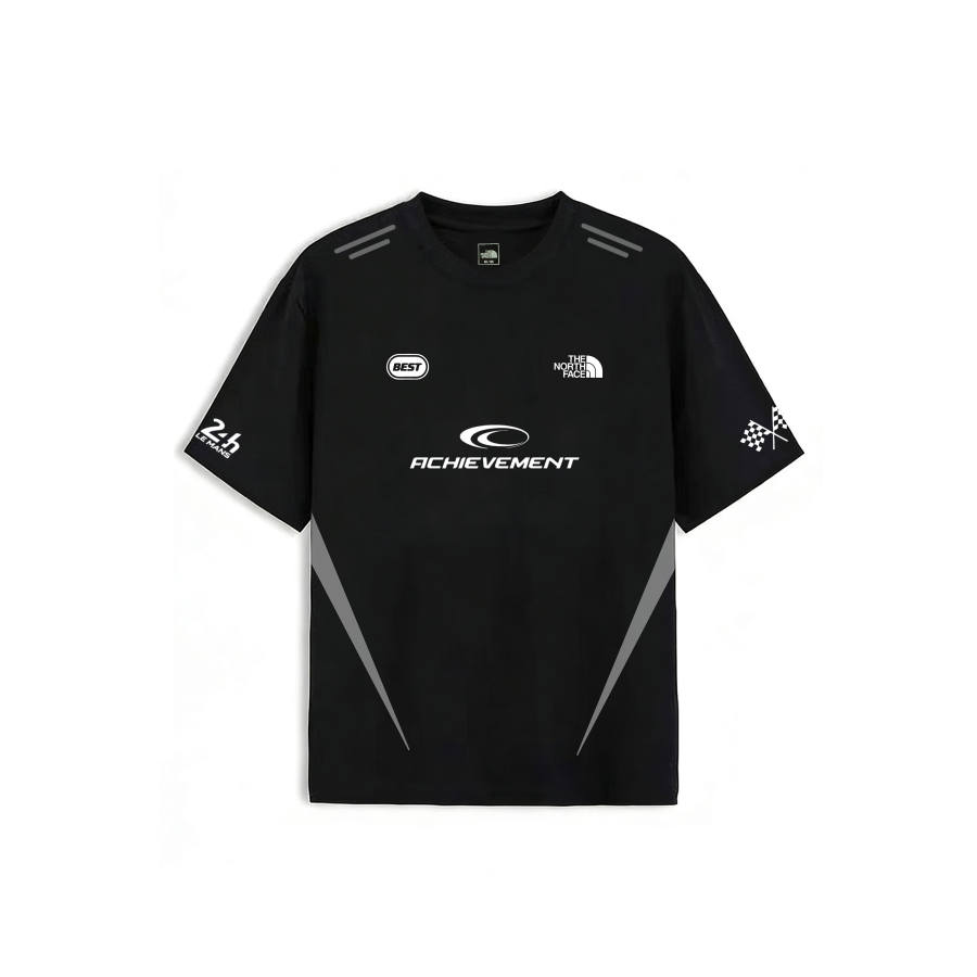 THE NORTH FACE T Shirts Unisex Black Racing Suit Crew Neck Moderate