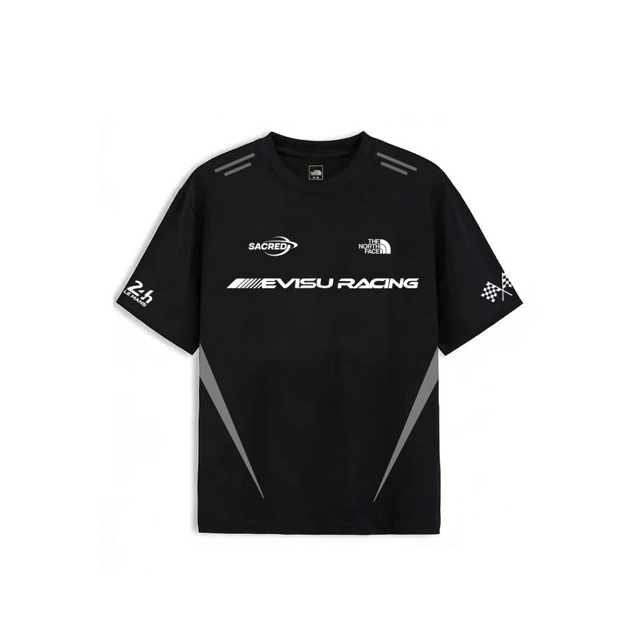 THE NORTH FACE T Shirts Unisex Black Racing Suit Crew Neck Moderate