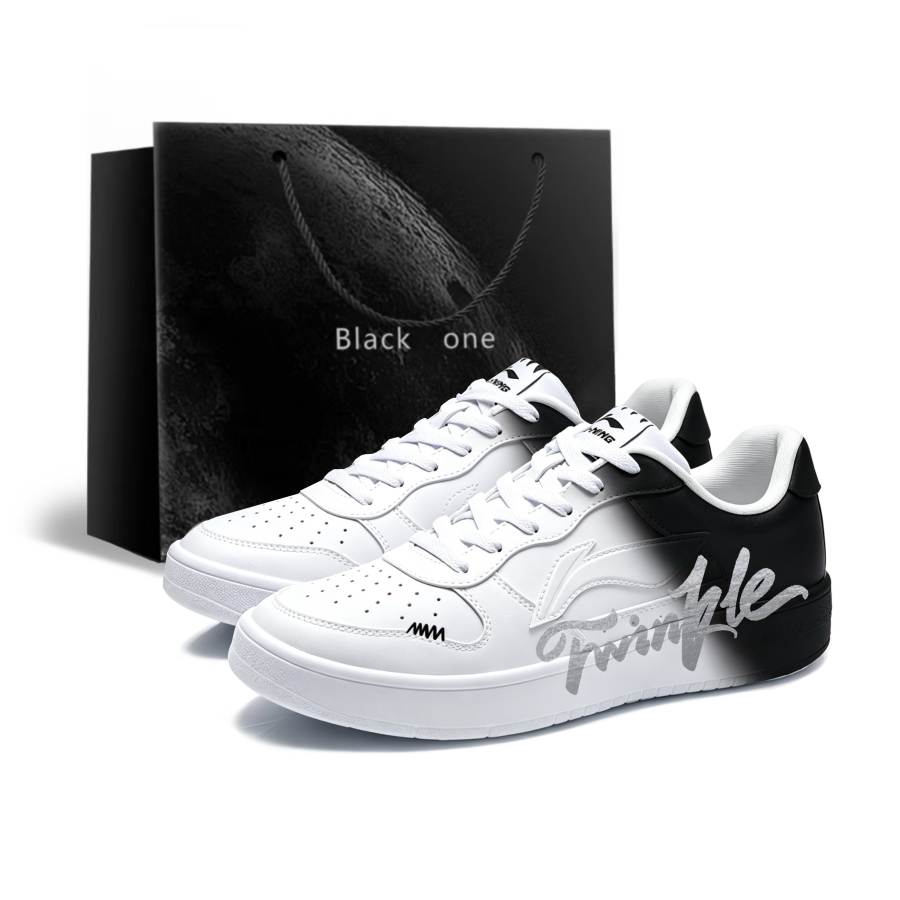 Li-Ning Li Ning Floating Boat Skateboard Shoes Men's Low Top Black White