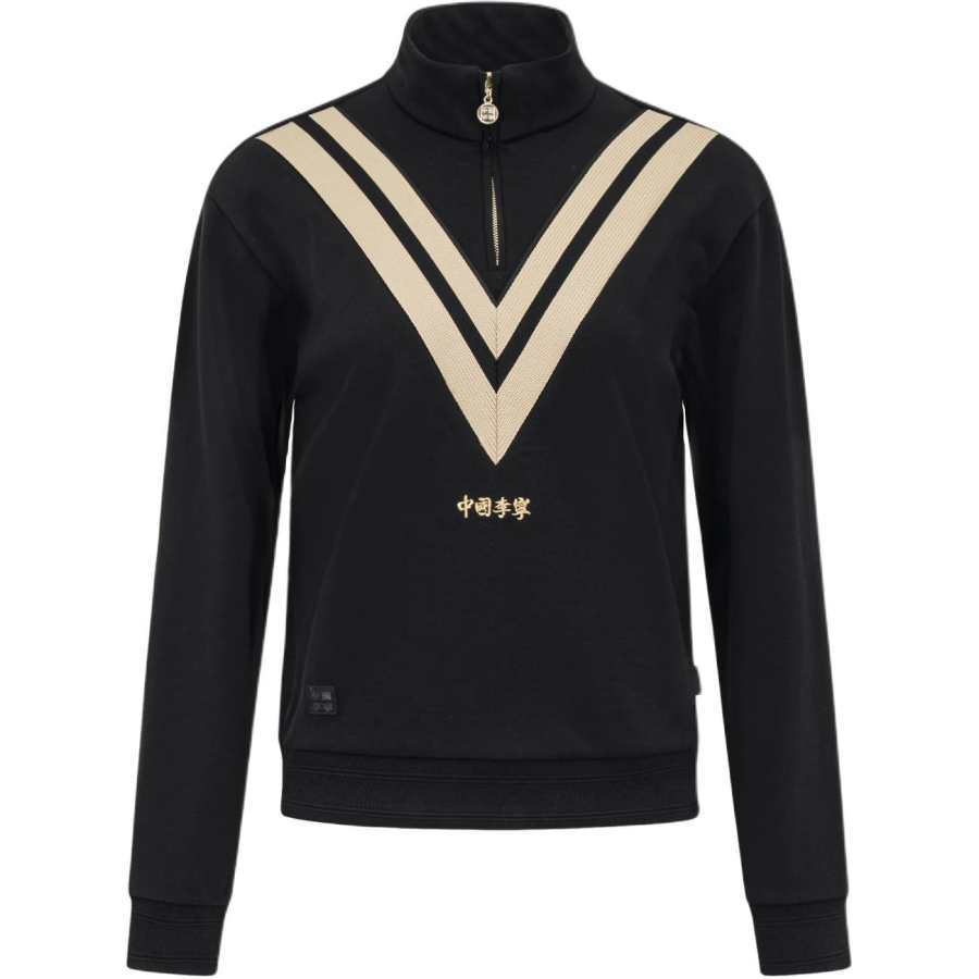 Li-Ning Li Ning Sweatshirts Women's Black/Black/Ivory Stand Collar Moderate Straight Fit