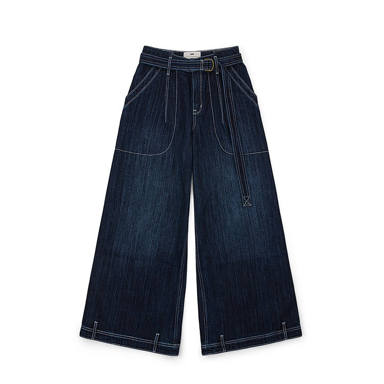 Lee Jeans Women's Dark Blue Moderate Wide Leg Pants