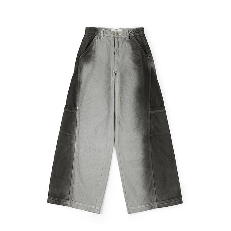 Lee Jeans Women's Black Gray Color Moderate Wide Leg Pants