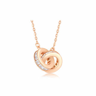 CHOW TAI SENG 925 Sterling Silver Synthetic Cubic Zirconia Necklaces Women's