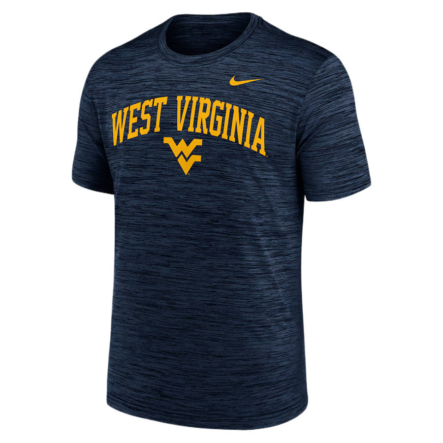 Nike Nike Dri Fit College T Shirts Men's Marine Blue Crew Neck Moderate