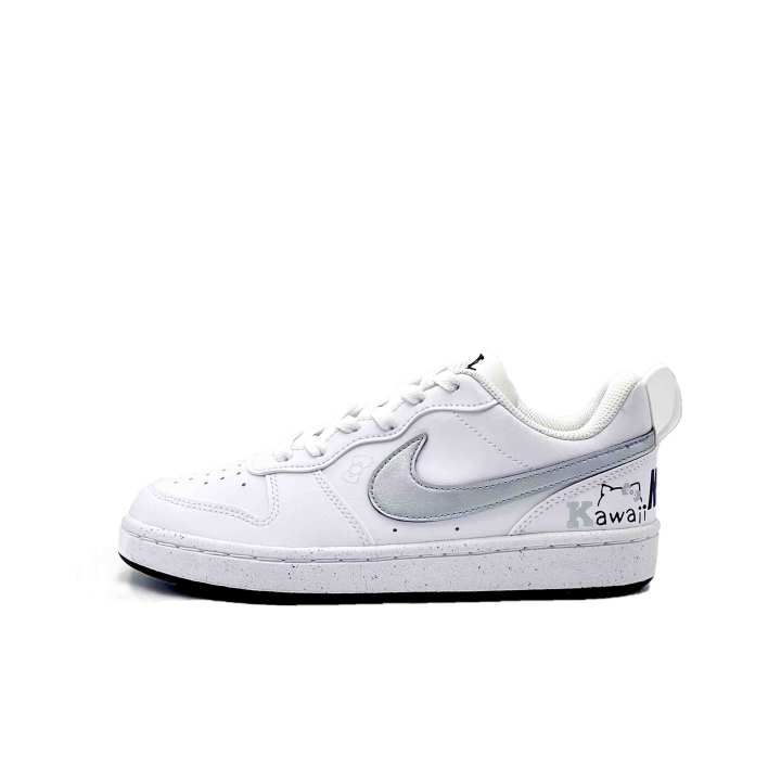 Nike Nike Court Borough 2 Skateboard Shoes Unisex Low Top Silver/White