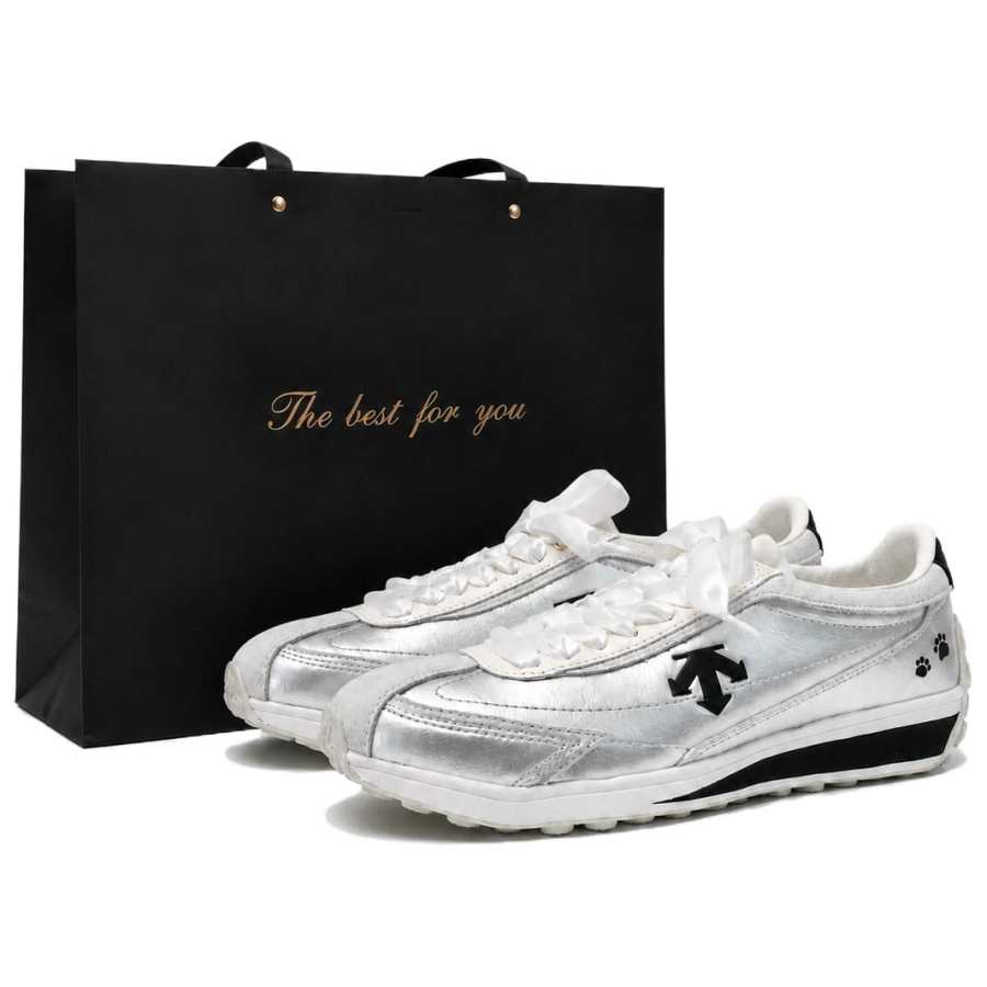 DESCENTE Cron Racer Skateboard Shoes Unisex Low Top Silver/White