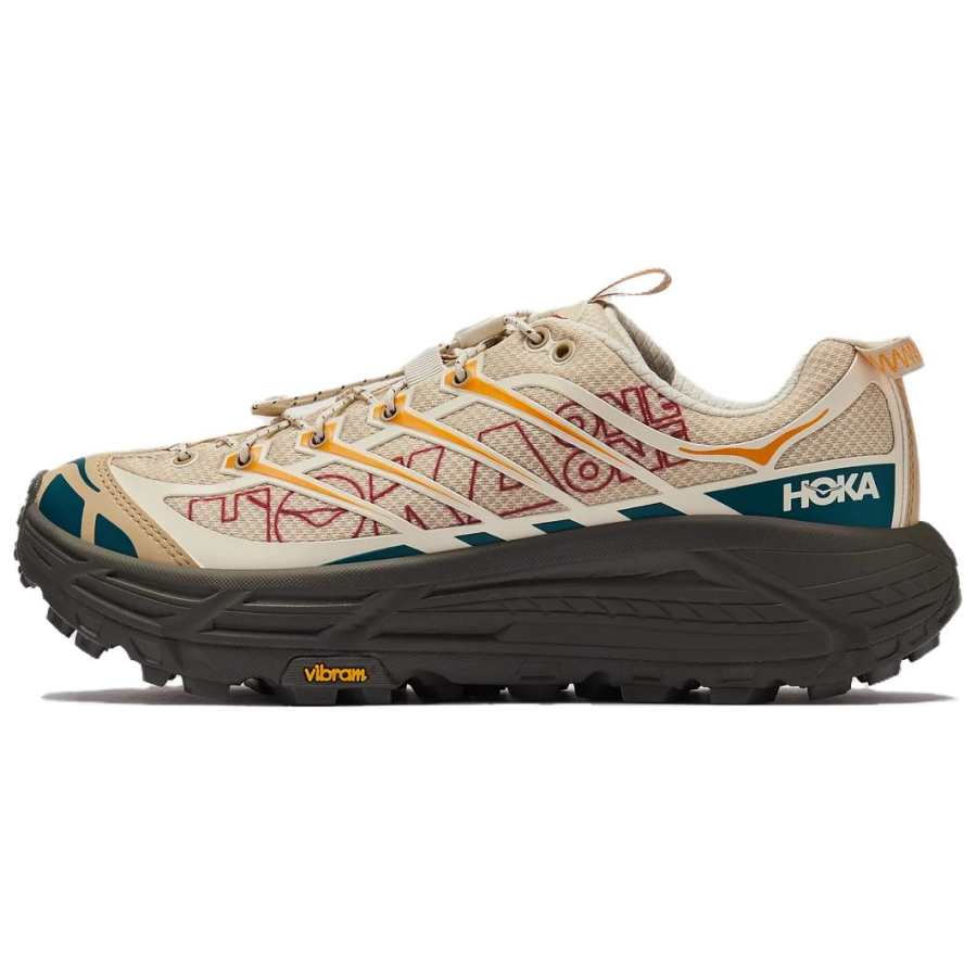 HOKA ONE ONE Mafate Three 2 Trail Running Shoes Unisex Beige Orange