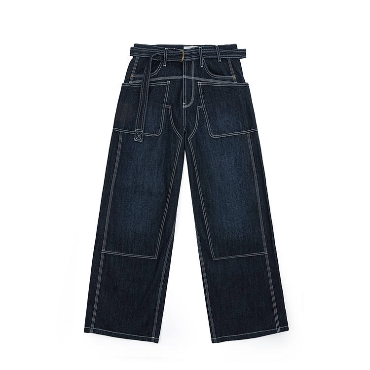 Lee Lee Jeans Men's Dark Blue Moderate Wide Leg Pants