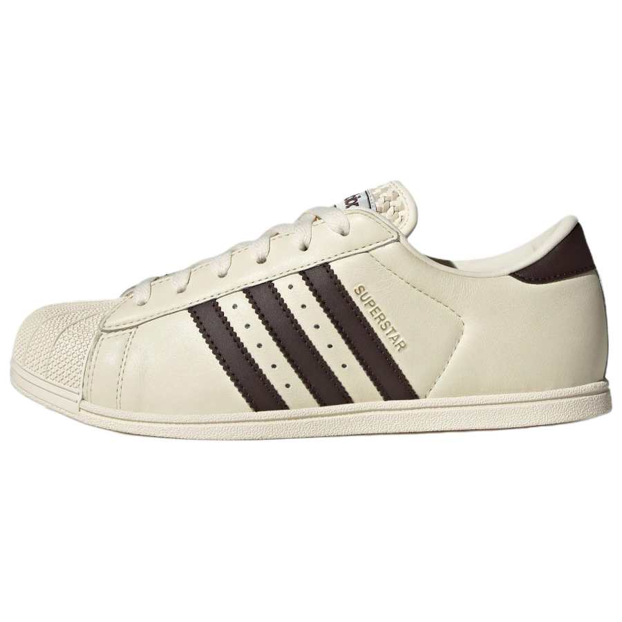 Adidas Originals SUPERSTAR Skateboard Shoes Women's Low Top Ivory/Aurora Coffee/Gold