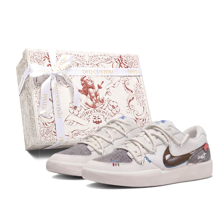 Nike Nike SB Force 58 Skateboard Shoes Unisex Low Top Beige Black Brown