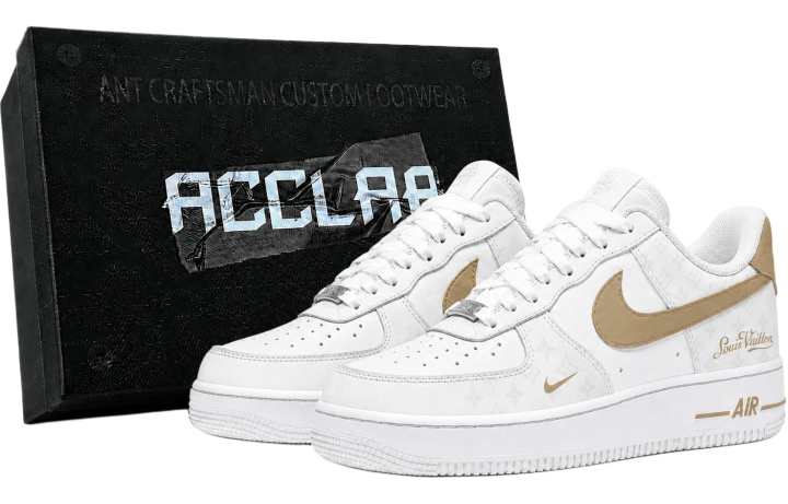 Nike Nike Air Force 1 Skateboard Shoes Unisex Low Top White/Gold