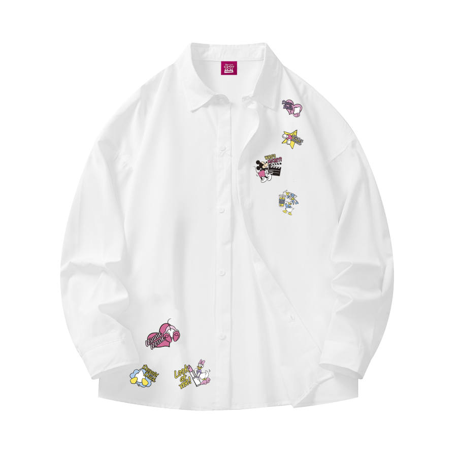 Disney Shirts Unisex Lapel Moderate Straight Fit