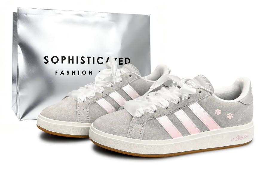 Adidas Adidas Grand Court Base 00s Skateboard Shoes Women's Low Top Gray/White/Pink