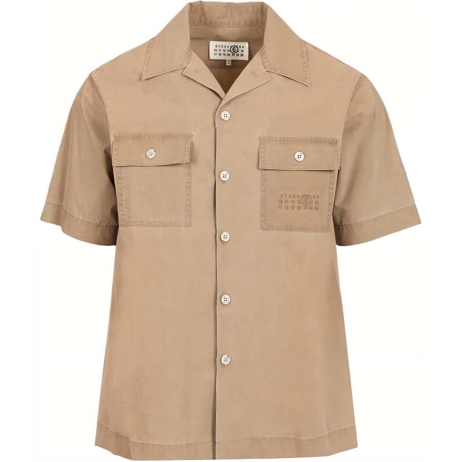 MM6 Maison Margiela Logo Embroidered Short Sleeved Shirt