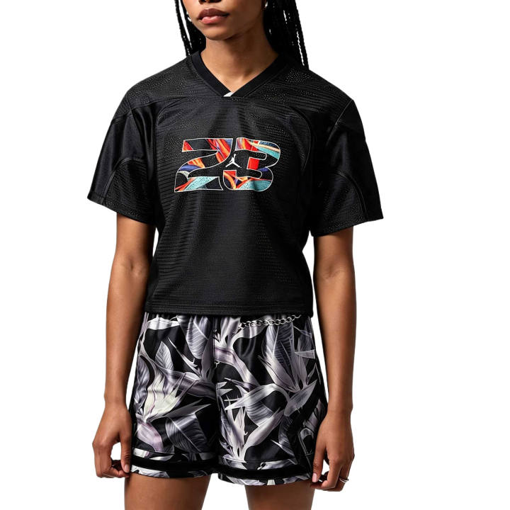 Jordan Jordan Flight Rugby Jerseys Women's Black V Neck Moderate