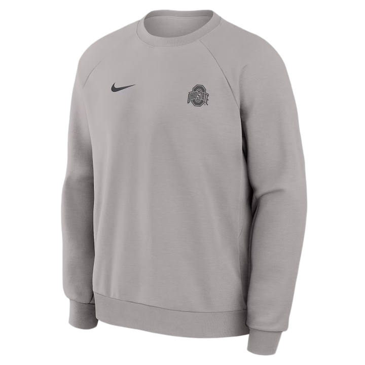Nike Nike Dri Fit College Sweatshirts Men's Tin Gray Crew Neck Moderate