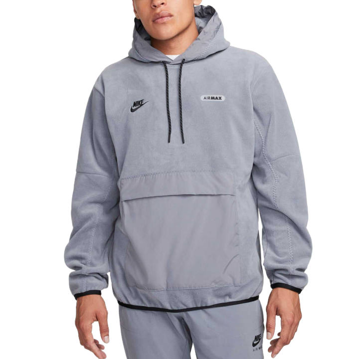 Nike Nike Sweatshirts Men's Cool Gray/Black Hooded Non Detachable Moderate
