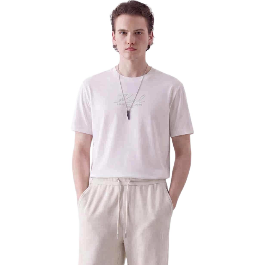 KARL LAGERFELD / Karl Lagerfeld Jeans T Shirts Men's White Crew Neck Moderate