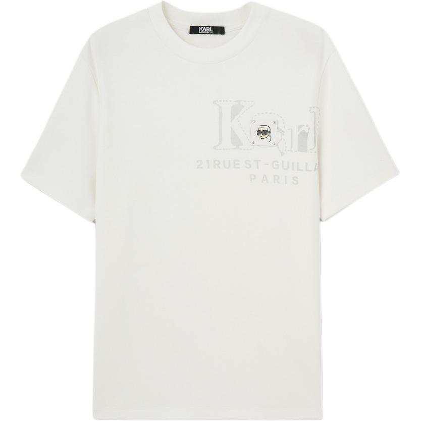 KARL LAGERFELD / Karl Lagerfeld Jeans T Shirts Men's White Crew Neck Thin