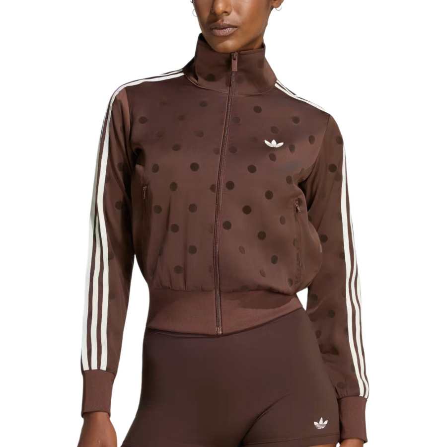 Adidas Originals Track Jackets Women's Reddish Umber Turtleneck Moderate Straight Fit