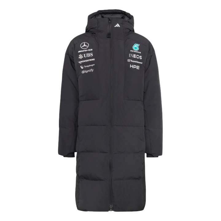 Adidas Adidas MERCEDES AMG Down Jackets Men's Black Hooded Non Detachable Moderate