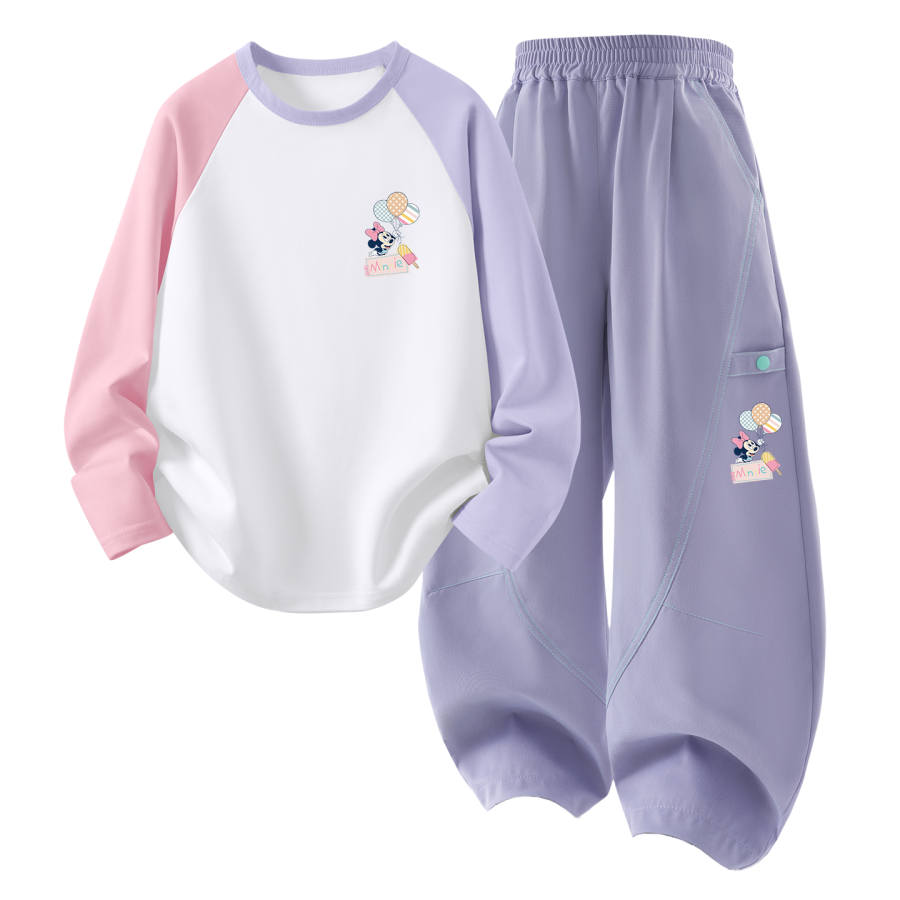 Disney Kids Casual Sportswear Crew Neck Thin Stretch Breathable