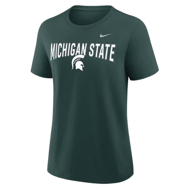 Nike Nike College T Shirts Women's Green Crew Neck Moderate