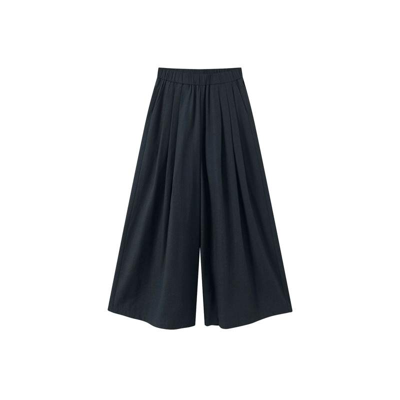 Tonlion Casual Pants Women's Dark Blue Moderate Wide Leg Pants