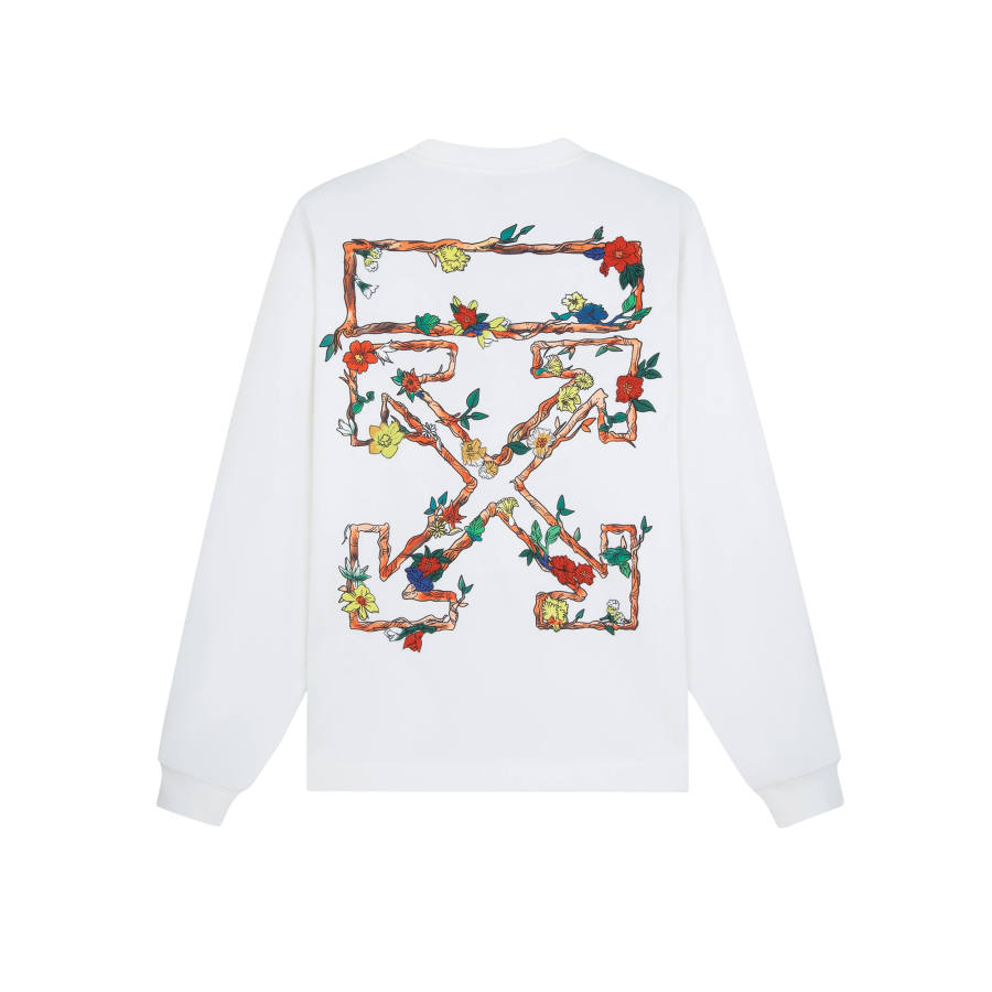 OFF-WHITE OFF WHITE T Shirts Men's White Crew Neck Moderate Straight Fit
