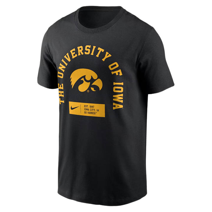 Nike Nike College T Shirts Men's Black Crew Neck Moderate