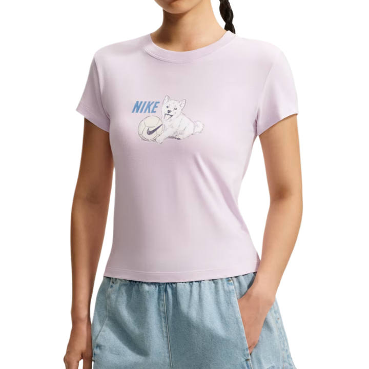 Nike Nike T Shirts Women's Bleached Light Purple Crew Neck