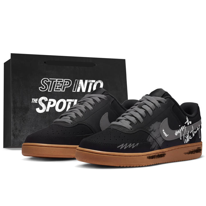 Nike Nike Court Vision Skateboard Shoes Men's Low Top White/Gray/Brown