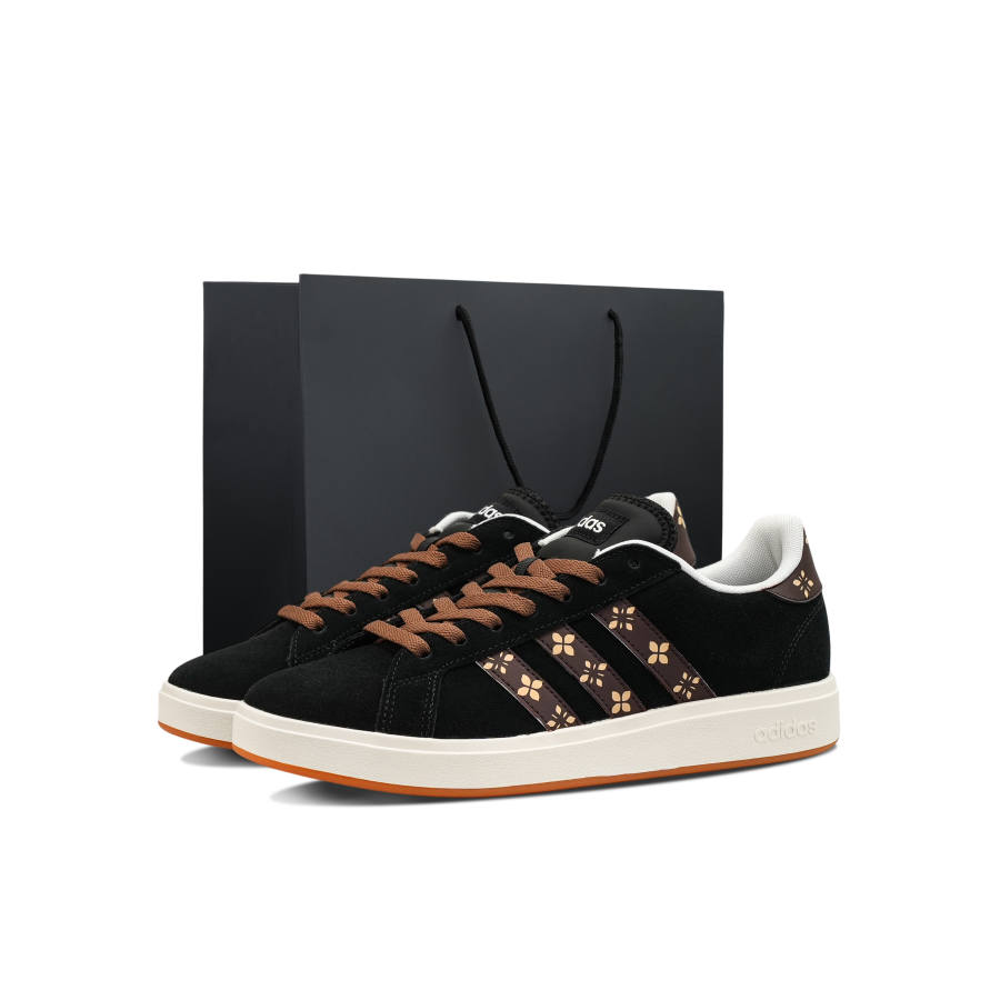 Adidas Adidas Grand Court Base 00s Skateboard Shoes Unisex Low Top Black/Coffee/Ecru