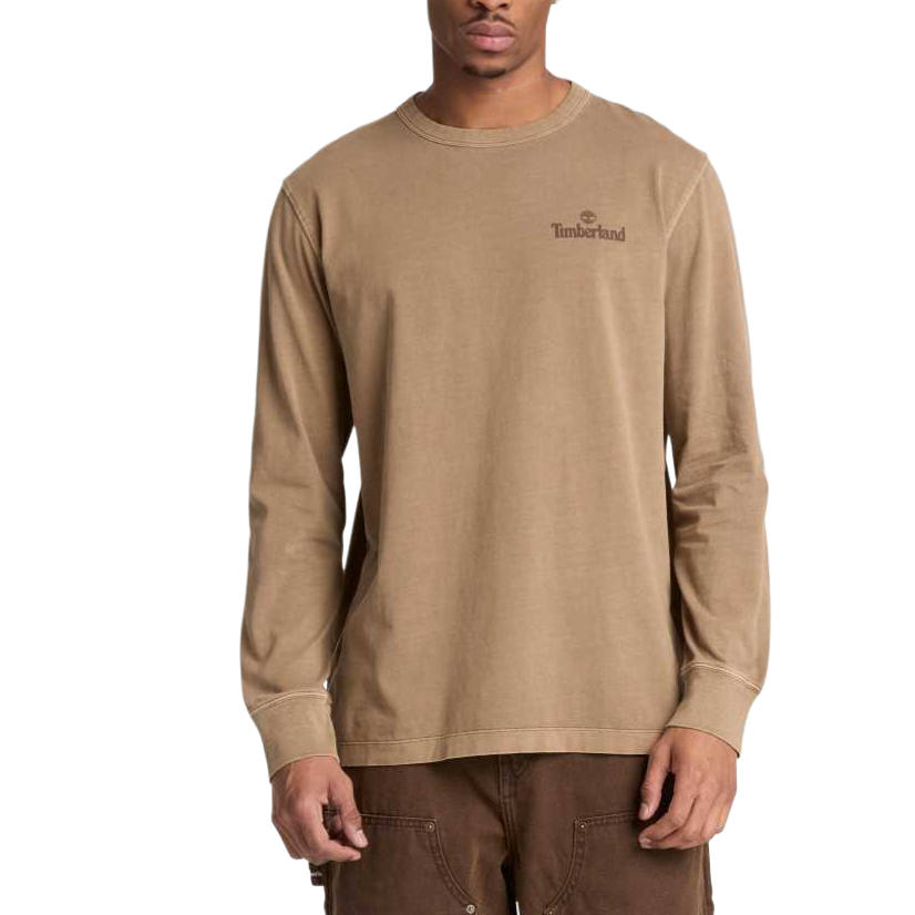 Timberland T Shirts Men's Brown Yellow Crew Neck Moderate