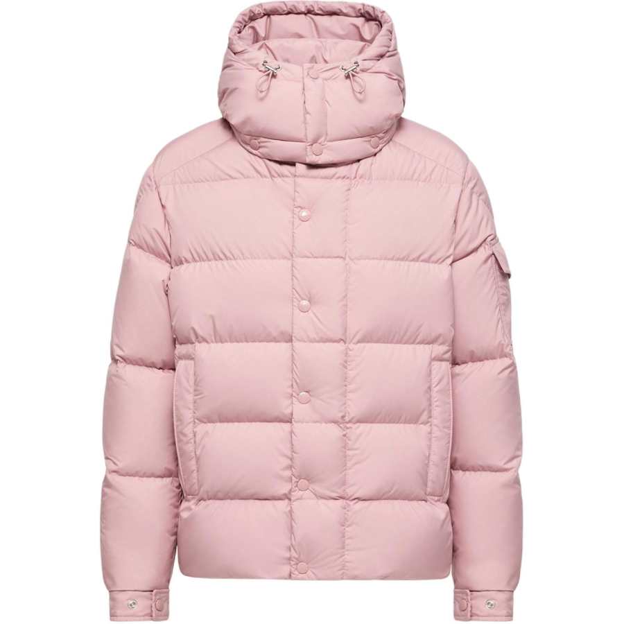 Moncler Down Jackets Women's Pink Hooded Detachable