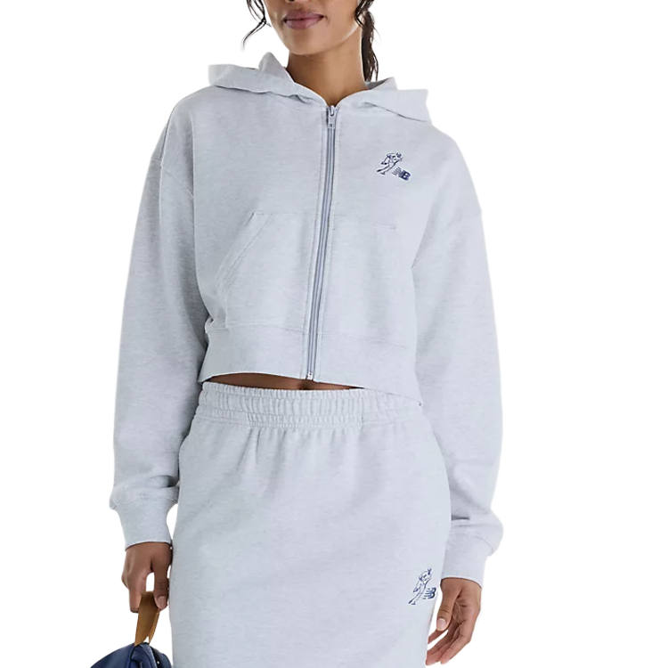 New Balance New Balance Sweatshirts Women's Gray Hooded Non Detachable Moderate