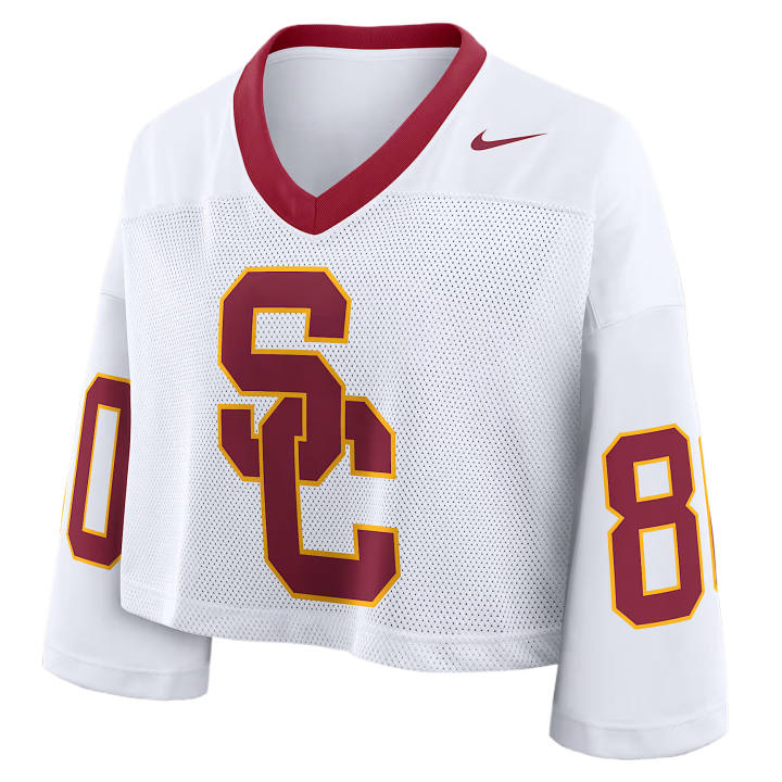Nike Nike Dri Fit College T Shirts Women's White/Dark Red Team V Neck Moderate