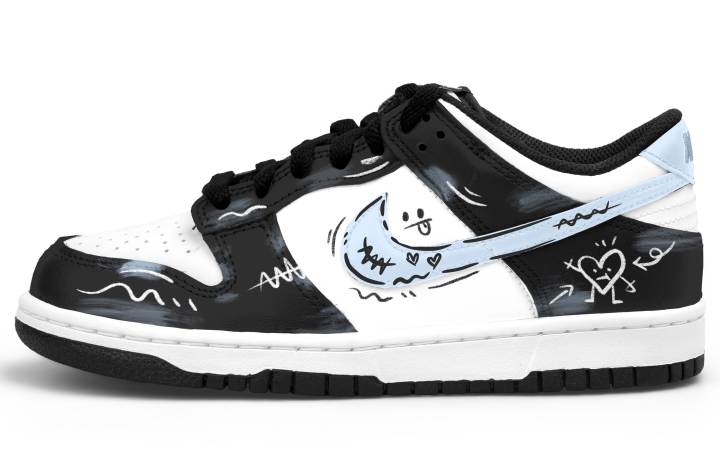 Nike Nike Dunk Skateboard Shoes Men's Low Top Black Blue