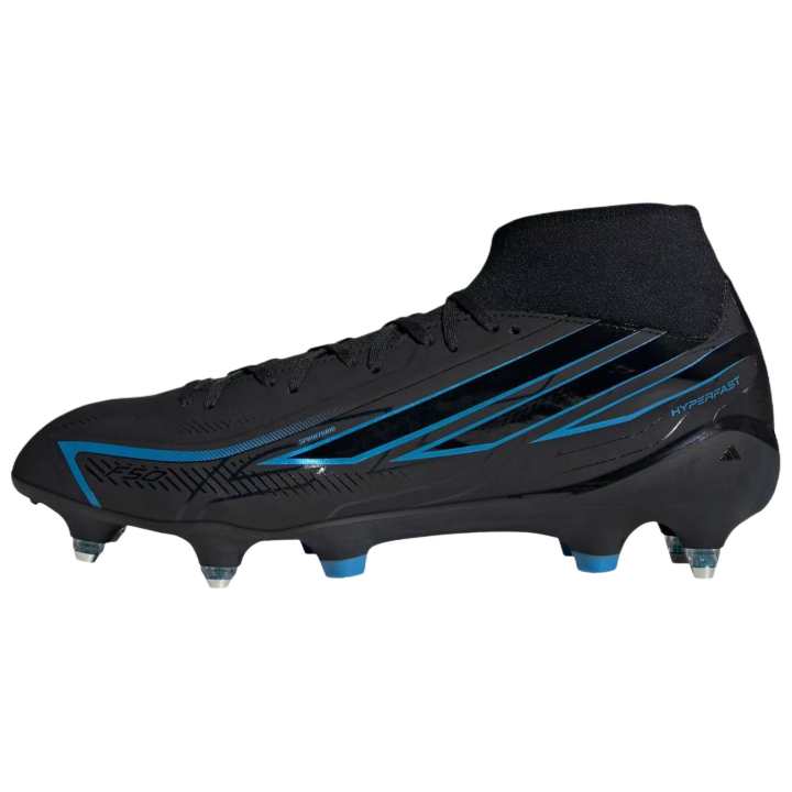 Adidas Adidas F50 Soccer Shoes Unisex Mid Top Core Black/Glossy Finish Blue