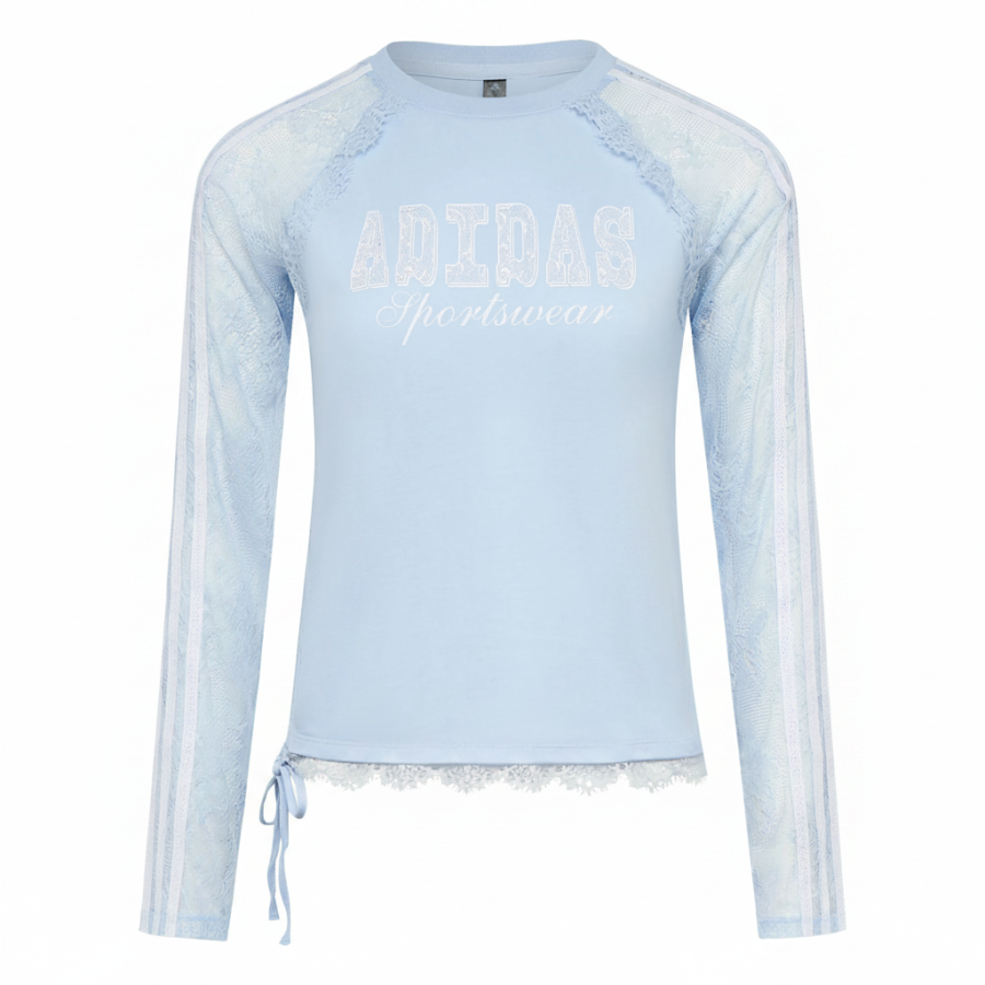Adidas Adidas Dance T Shirts Women's Crystal Blue Crew Neck Straight Fit
