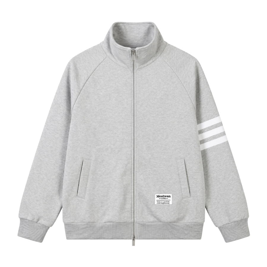 MostwantedLab Sweatshirts Unisex Stand Collar Moderate Straight Fit