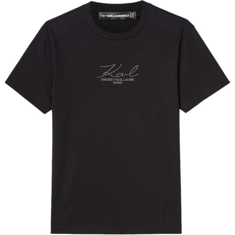 KARL LAGERFELD / Karl Lagerfeld Jeans T Shirts Men's Black Crew Neck Moderate