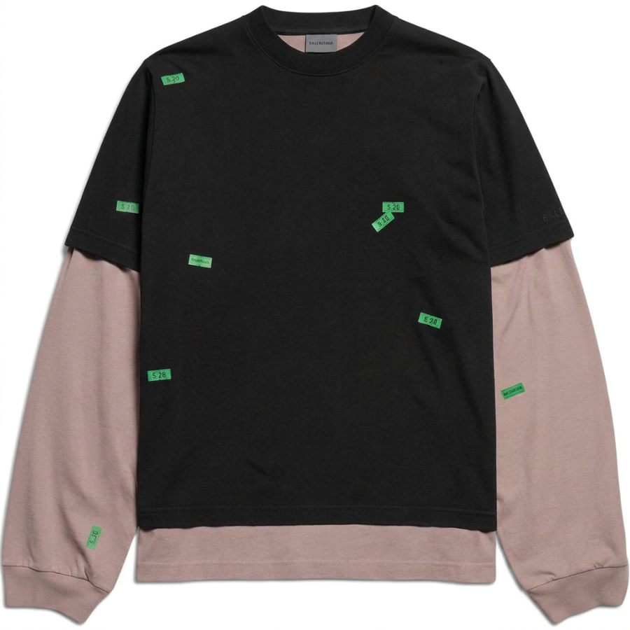 Balenciaga Sweatshirts Men's Black, Beige, Multicolor Crew Neck Moderate Straight Fit