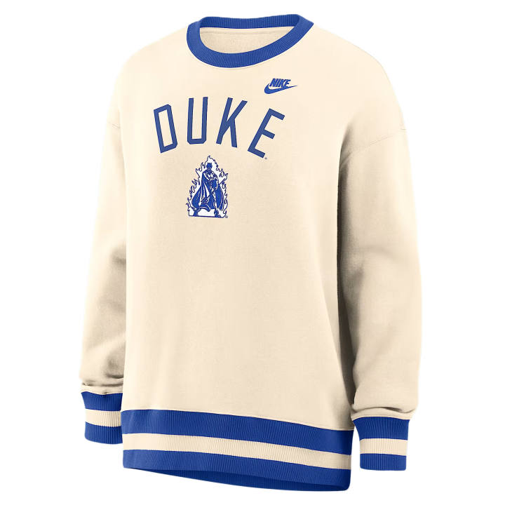 Nike Nike College Sweatshirts Women's Natural/Royal Crew Neck Moderate