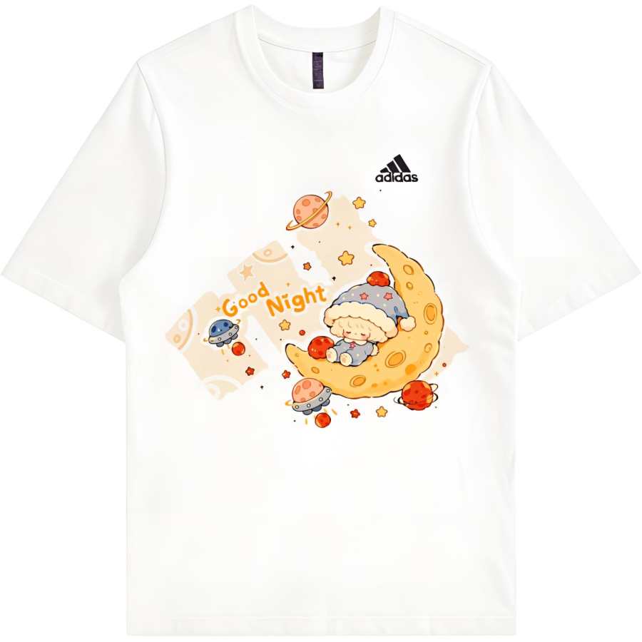 Adidas Adidas MUST HAVES T Shirts Unisex Ecru Crew Neck Moderate Straight Fit